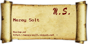Mezey Solt névjegykártya